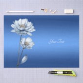Papier de soie Fleurs Aquarelle Bleue (Artisanat)