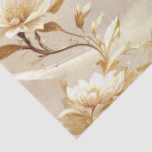 Papier de soie Fleurs Blanches et Dorées (Détail)