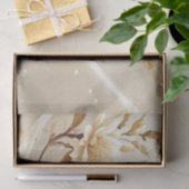 Papier de soie Fleurs Blanches et Dorées (Cadeau)