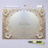 Papier de soie Fleurs Blanches Modernes Perles (Artisanat)