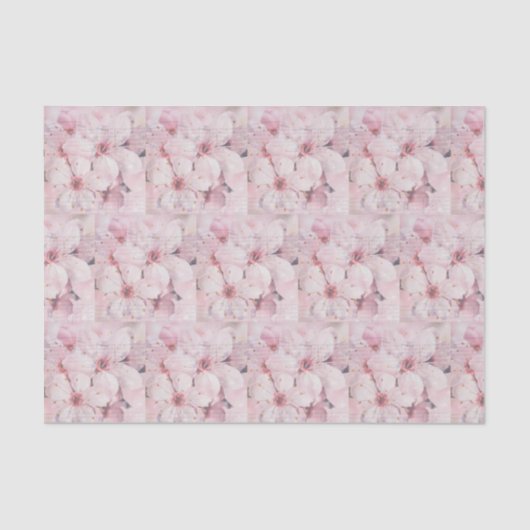 Papier de soie Fleurs de cerisier et notes de musi (Recto)