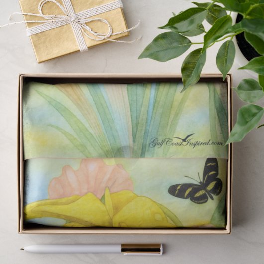 Papier de soie Fleurs de Pitcher peintes (Cadeau)
