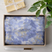 Papier de soie fleurs d'hortensia bleu aquarelle (Cadeau)