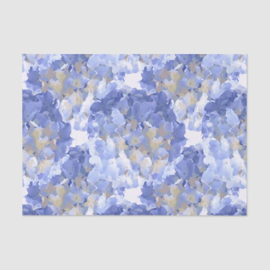 Papier de soie fleurs d'hydrangea bleu aquarelle (Recto)