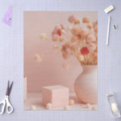 Papier de soie fleurs rose blush (Artisanat)