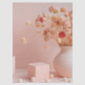 Papier de soie fleurs rose blush (Recto)