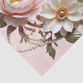 Papier de soie fleurs roses et blanches décoratifs (Détail)