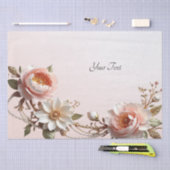 Papier de soie fleurs roses et blanches décoratifs (Artisanat)