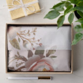 Papier de soie fleurs roses et blanches décoratifs (Cadeau)