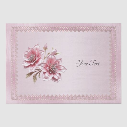 Papier de soie fleurs roses modernes (Recto)