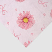 Papier de soie fleurs roses, rubans et coeurs (Détail)