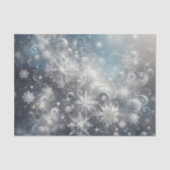 Papier de soie flocon de neige argent et bleu (Recto)