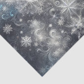 Papier de soie flocon de neige argent et bleu (Détail)