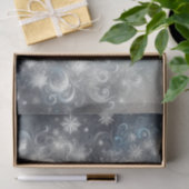 Papier de soie flocon de neige argent et bleu (Cadeau)
