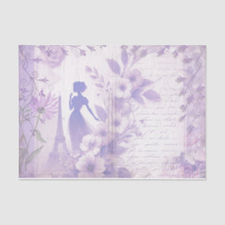 Papier de soie floral aquarelle lavande élégant