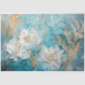 Papier de soie floral blanc or côtier (Recto)