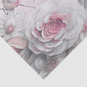 Papier de soie floral blanc rose (Détail)