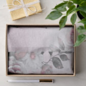 Papier de soie floral blanc rose (Cadeau)