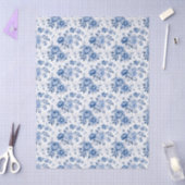 Papier de soie floral bleu toile (Artisanat)