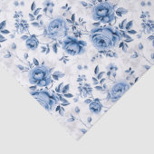 Papier de soie floral bleu toile (Détail)