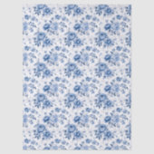 Papier de soie floral bleu toile (Recto)