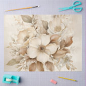 Papier de soie floral crème ivoire pour mariage (Artisanat)