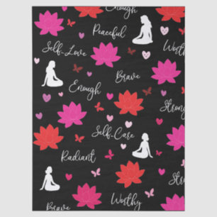 Papier de soie floral d'amour de soi