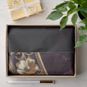 Papier de soie floral doré orné (Cadeau)