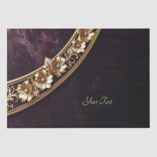 Papier de soie floral doré orné (Recto)