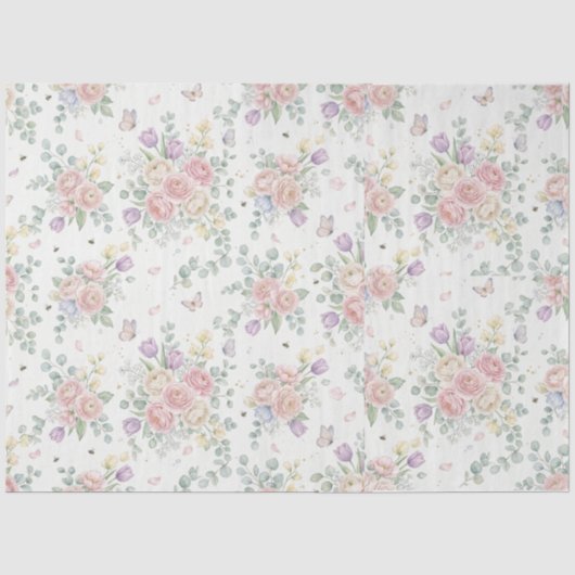 Papier de soie floral élégant (Recto)