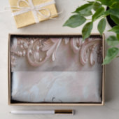 Papier de soie floral et perle orné rose (Cadeau)