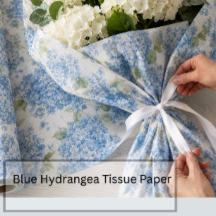 Papier de soie floral Hortensia Bleu