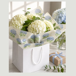 Papier de soie floral Hydrangea Luxe | Bleu élégan