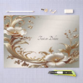 Papier de soie floral or (Artisanat)
