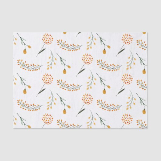 Papier de soie floral orange (Recto)