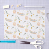Papier de soie floral orange (Artisanat)