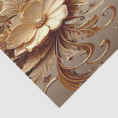 Papier de soie floral orné doré (Détail)