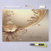 Papier de soie floral orné doré (Artisanat)
