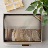 Papier de soie floral orné doré (Cadeau)