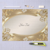 Papier de soie floral orné or (Artisanat)