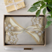 Papier de soie floral orné or (Cadeau)