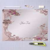 Papier de soie floral orné rose (Artisanat)