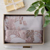 Papier de soie floral orné rose (Cadeau)