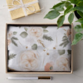 Papier de soie floral pêche  (Cadeau)