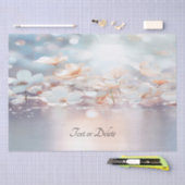 Papier de soie floral pêche blanche (Artisanat)