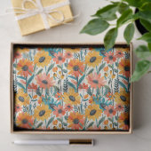 Papier de soie floral rétro Daisy (Cadeau)