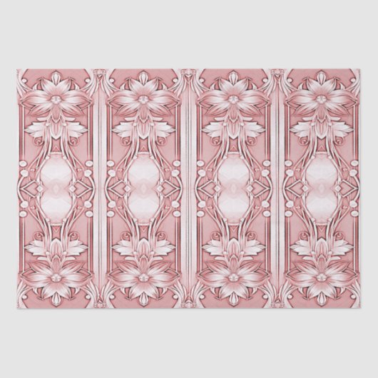 Papier de soie floral rose (Recto)