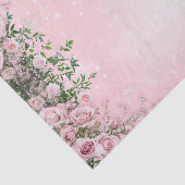 Papier de soie floral rose blush (Détail)