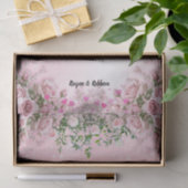 Papier de soie floral rose blush (Cadeau)