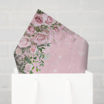 Papier de soie floral rose blush